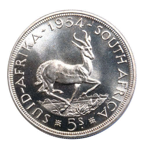 South Africa 5 Shillings, 1954 SS ( Prooflike ) Rare date