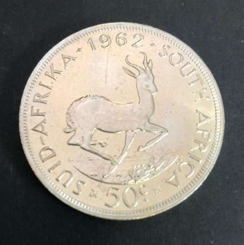 South Africa 50c (Crown) 1962. SS (Prooflike). Rare