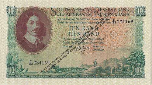 South Africa R10 EA C33 N/D G Rissik. UNC.