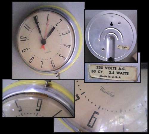 Vintage Westclox Retro Yellow Mid-Century Electric Wall Clock, Works!