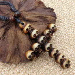 Tibetan Imitation Bone Skull Cross necklace