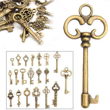16Pcs Vintage Antique Old Look Bronze Skeleton Keys
