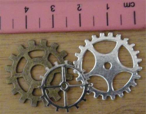 3 Pc Gear Charms
