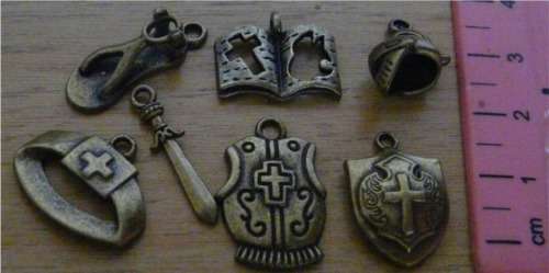 7 pc Armour of God Charms