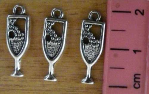 3 pc Wine Glasses Charms