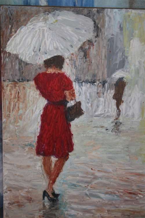 Lady in red Theunis Smith ...International seller..Top Art...INVEST NOW