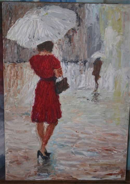 Lady in red Theunis Smith ...International seller..Top Art...INVEST NOW