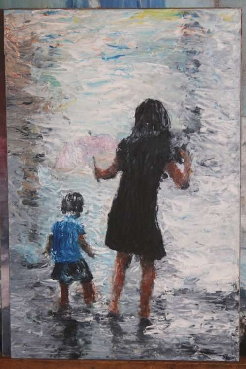 Walking in the rain Theunis Smith ...International seller..Top Art...INVEST NOW