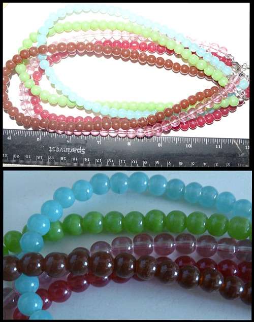 7 pc Beautiful Mix Glass Beads Necklaces