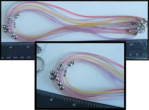 6 pc Rubber Necklaces
