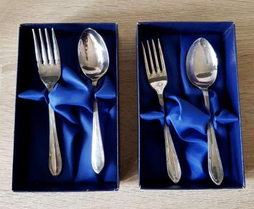 Vintage Boxed, Collectable Immaculate Silver Plated, EPNS Cutlery Sets