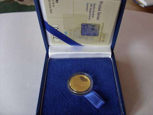 **2010** Nadine Gardimer 1/10oz 24ct Gold Proof in box with cert