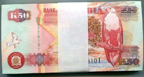 Zambia K50 Kwacha 2008 UNC Bundle (100 Notes)