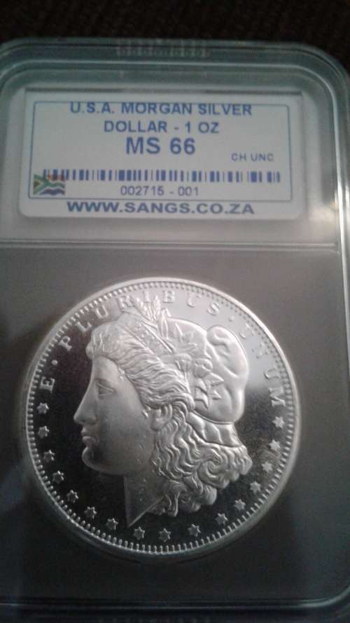 MORGAN DOLLAR MEDALLION 1 OZ FINE SILVER MS66