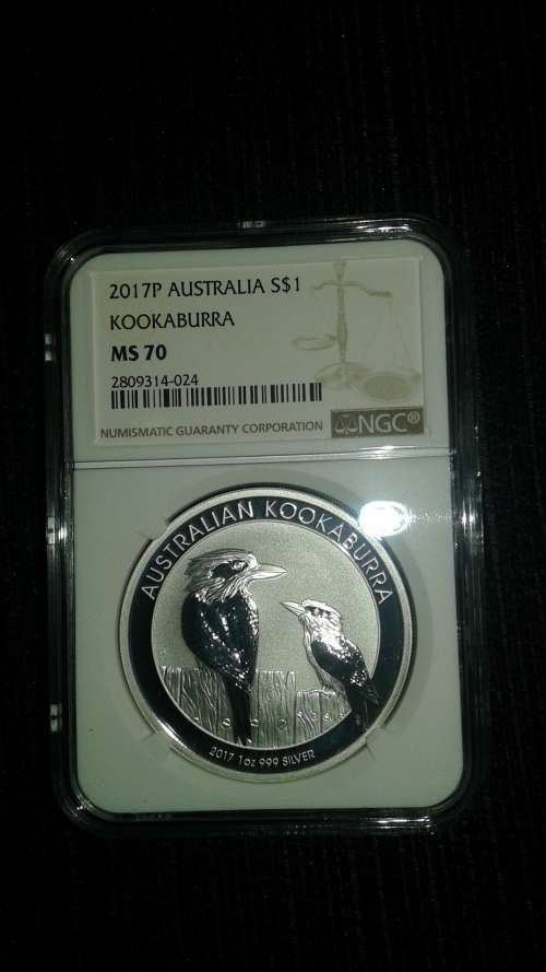 2017 1OZ FINE SILVER KOOKABURRA...NGC MS70...PERFECT COIN!