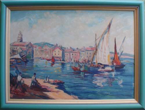 LOVELY IMPRESSIONIST STYLE ORIGINAL OIL PAINTING 'SAILING BOATS' - VERY GOOD PRICE!!!