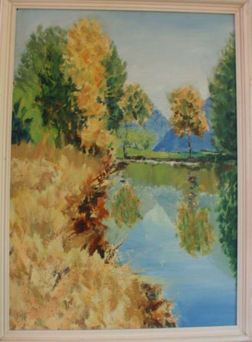 VINTAGE - VERY WELL EXECUTED OIL PAINTING FROM 'RHODESIA' - 'CRISP AUTUMN DAY' REALLY LOVELY!!!