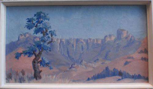 VINTAGE - ORIGINAL OIL, MINIMALIST LANDSCAPE IN LOVELY SOFT HUES - VERY GOOD PRICE!!!