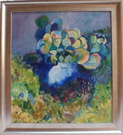 GORGEOUS ORIGINAL PAINTING 'CACTUS ROSE' BEAUTIFULLY FRAMED - BARGAIN!!!