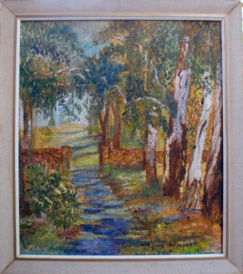 VINTAGE - LOVELY OLD ORIGINAL OIL 'GARDEN PATH' GORGEOUS IMPRESSIONIST PAINTING!