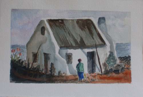 TWO ORIGINAL WATERCOLOUR PAINTINGS OF 'CAPE RURAL HOMES' - GORGEOUS TO FRAME!