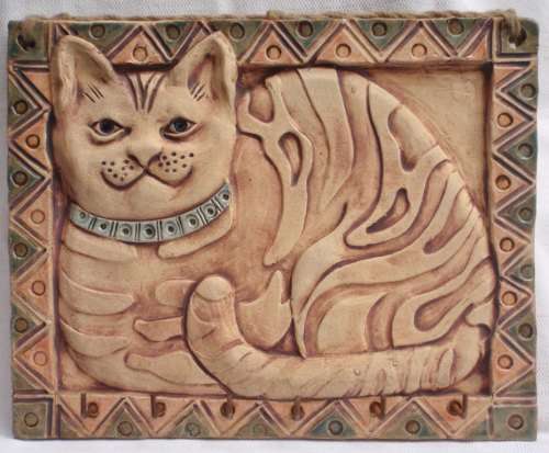 MAD ABOUT MOGGIES?  THREE GORGEOUS HANDMADE CAT WALL HANGINGS - VERY WELL MADE!!!