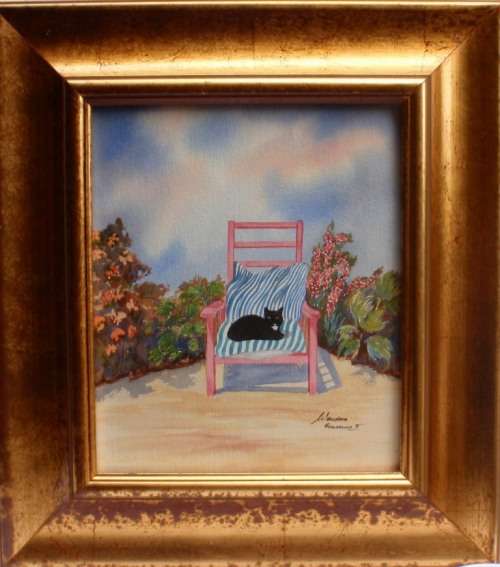 VINTAGE - ORIGINAL WATERCOLOUR - 'LAZY AFTERNOON' - SIGNED WONDERA ERASMUS - GOOD PRICE!!!.