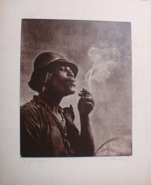 VINTAGE - ORIGINAL SIGNED PHOTO PRINT 'A ZULU RELAXES' BY AWARD WINNING PHOTOGRAPHER GORDON DOUGLAS