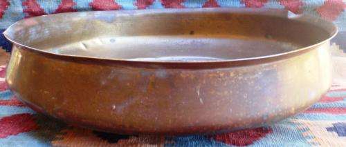 VINTAGE - HUGE, OLD BRASS SERVING BOWL (MOTHER THERESA SERVING RICE IN CALCUTTA STYLE) DECOR MUST!!!