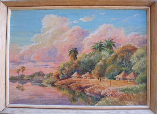 WILLIAM F.B.BURTON - 1886-1971. FAMOUS ENGLISH EVANGELIST TO THE CONGO - ORIGINAL PAINTING