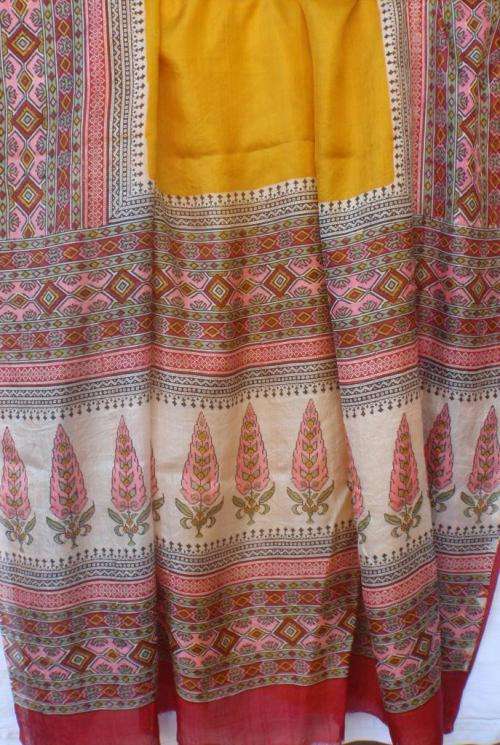 PURE INDIAN SILK - 5.67 METRES OF BEAUTIFUL FABRIC (SARI)  LOVELY RICH COLOURS - BARGAIN!!!