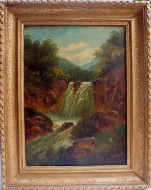 ANTIQUE - TWO ORIGINAL OIL PAINTINGS by J.RUSSELL - LOW PRICE DUE TO DAMAGE - LOADS OF CHARACTER!!!
