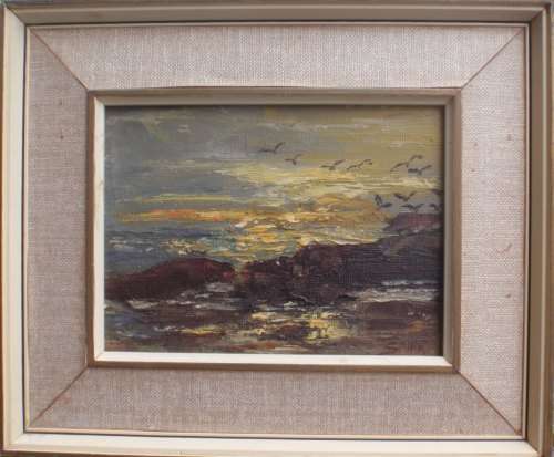 VINTAGE:  ORIGINAL OIL PAINTING - SEASCAPE - BEAUTIFUL LITTLE PIECE OF ART!!!