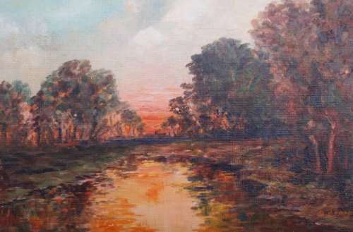 ORIGINAL OIL by D.BROAD - A FABULOUS 'TURNER/MONET' LANDSCAPE - RICH & BEAUTIFUL!!!