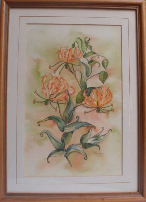 EXQUISITE ORIGINAL BOTANICAL WATERCOLOUR by C.BUTTRESS 2001 - READY TO HANG - BARGAIN PRICE!!!
