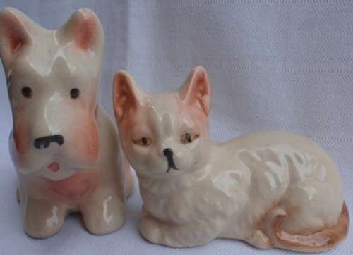 VINTAGE  BEST FRIENDS - CUTE DOGGY AND KITTY - MUST GO TOGETHER