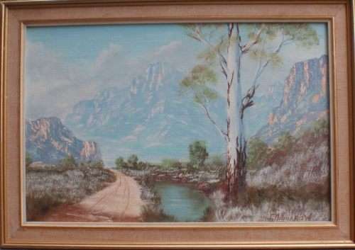 ORIGINAL OIL - TRANQUIL LANDSCAPE by S.MILBORROW - FRAMED READY TO HANG - GOOD PRICE!