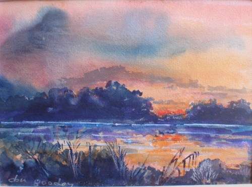 ORIGINAL WATERCOLOUR - DON GOODEY - 'THE OKAVONGA RIVER, NAMIBIA' - STUNNING PIECE OF ART!!!