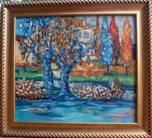 STUNNING ORIGINAL OIL by FRANSCOIS TIRAN 'PROVENCE' IMPRESSIONIST STYLE ART - WONDERFUL PAINTING!!!