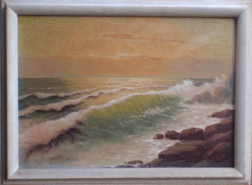 VINTAGE: BEAUTIFULL ORIGINAL OIL - FABULOUS SEASCAPE - IN ORIGINAL FRAME - GORGEOUS!