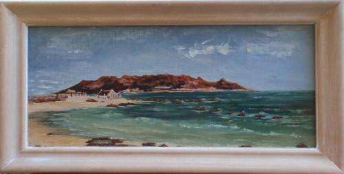 VINTAGE  HISTORICAL ORIGINAL OIL - CAPE COASTAL SCENE - SIGNED and DATED 1965 - IN ORIGINAL FRAME