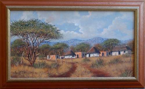 VINTAGE: ORIGINAL RUDOLPH MOCKE, CIRCA 1960's.  TWO TYPICAL RURAL SOUTH AFRICAN LANDSCAPES