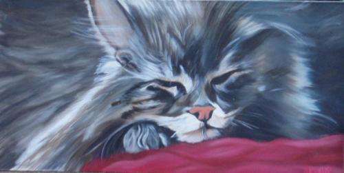 ORIGINAL by SUE KRAUS - PERSIAN KITTY - GORGEOUS LITTLE PIECE OF  ART