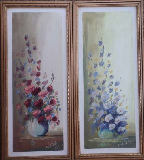 VINTAGE: A SET OF FOUR BEAUTIFUL OIL PAINTINGS BY W.KOHLER - FRAMED AND READY TO HANG!!!