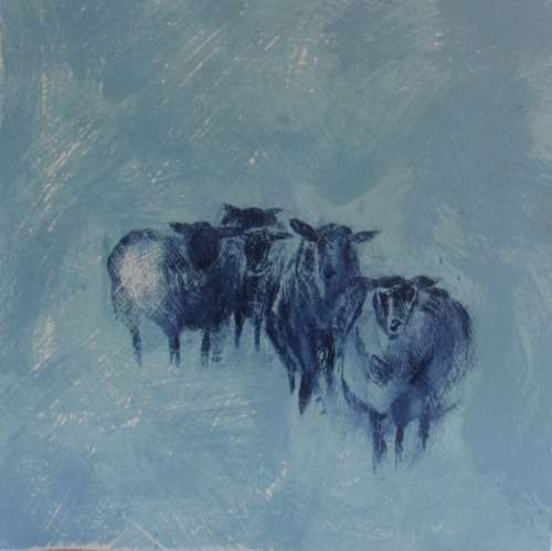 ORIGINAL by SUE WHITMORE - SOLID ARTIST'S BLOCK. UNUSUAL & INTERESTING "SHEEP" HANG OR STAND.