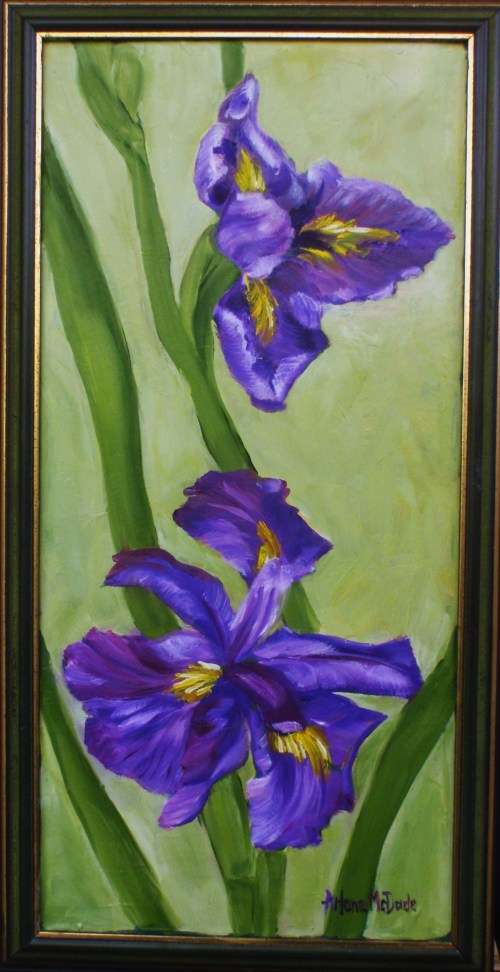 ORIGINAL ARLENE McDADE - VIBRANT IRISES.  WELL BELOW GALLERY PRICE!
