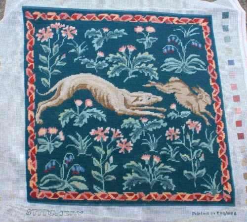 SET OF FOUR NEWLY COMPLETED TAPESTRIES (LOOSE) GORGEOUS SET CUSHION SIZE