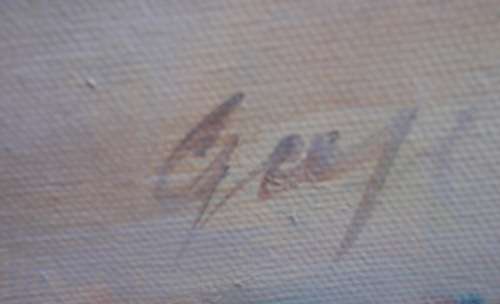 INTERESTING ORIGINAL OIL PAINTING, GIRL IN WHITE PINNY. OIL ON CANVAS, SIGNED