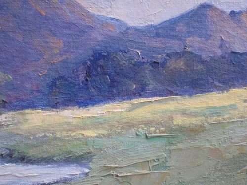ORIGINAL OIL PAINTING by LYNNE SZLOVAK "SERENITY" LANDSCAPE PALETTE KNIFE - LOVELY PIECE!