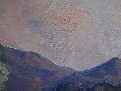 ORIGINAL OIL PAINTING by LYNNE SZLOVAK "SERENITY" LANDSCAPE PALETTE KNIFE - LOVELY PIECE!